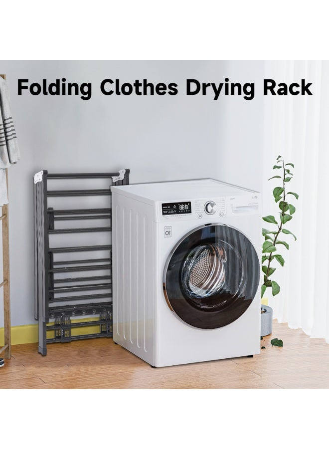 160CM الملابس القابلة للطي تجفيف رف 3-طبقة كبيرة الكربون الصلب غسيل تجفيف الوقوف مع أجنحة قابلة للتعديل مع 4 عجلات - Image 3